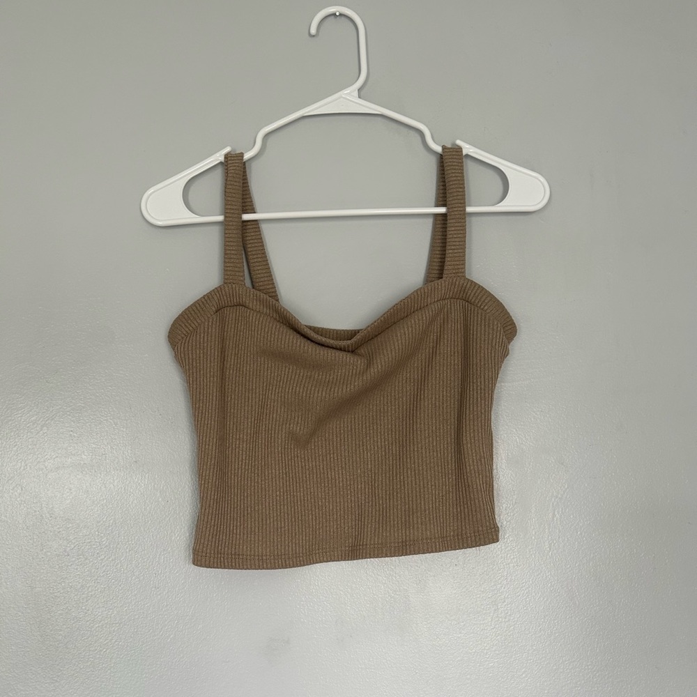 Rabbit Rose Brown cropped top (M)